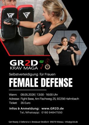 SELBSTVERTEIDIGUNGSKURS FÜR FRAUEN | 09.05.2026 | 13 - 16 Uhr | 92256 HAHNBACH/UPO